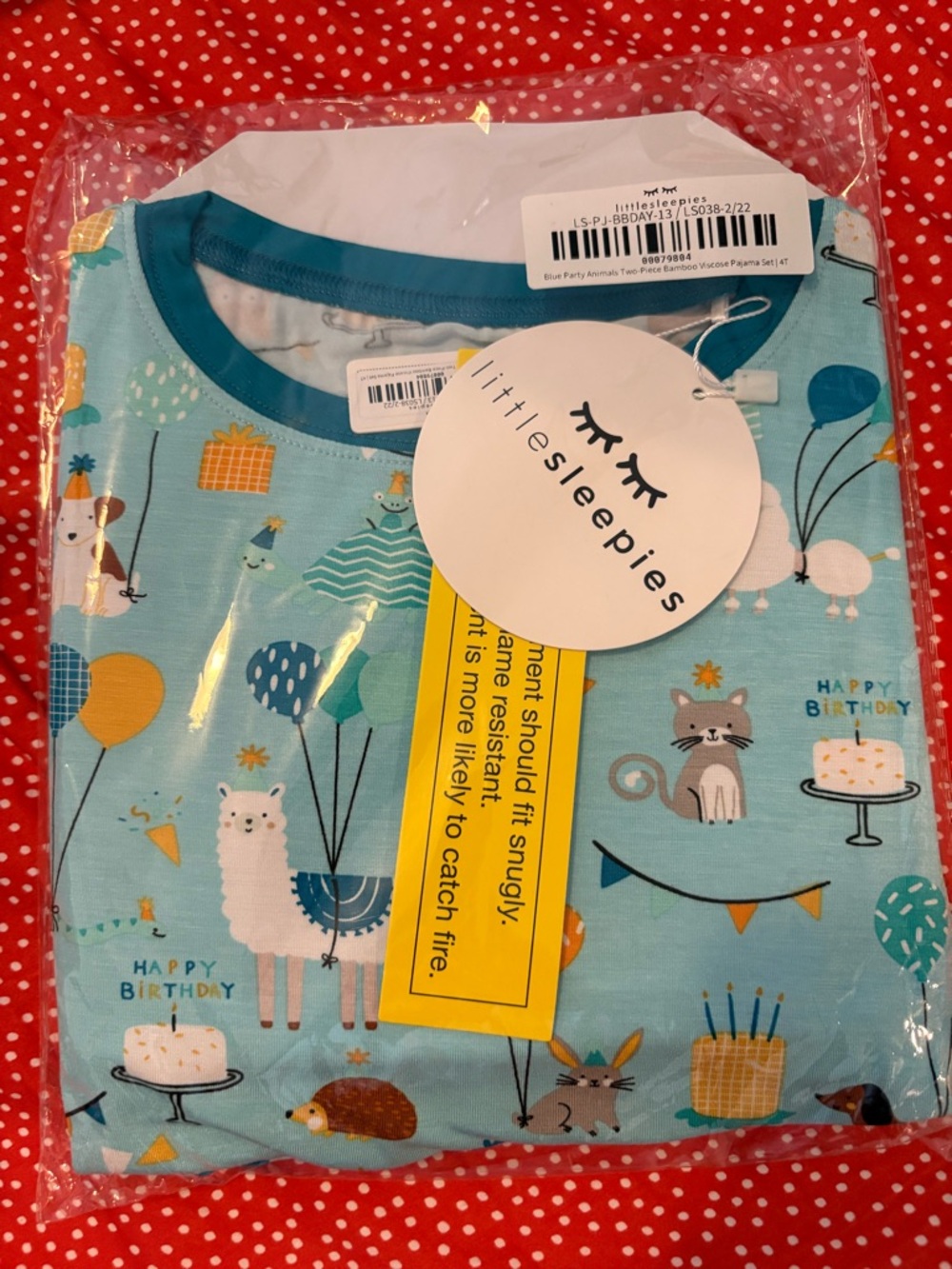 Little Sleepies Blue Party Animals Bamboo Pajama Set